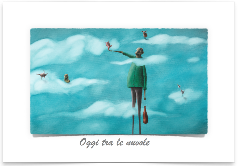 " Oggi tra le nuvole "  cm 40x60