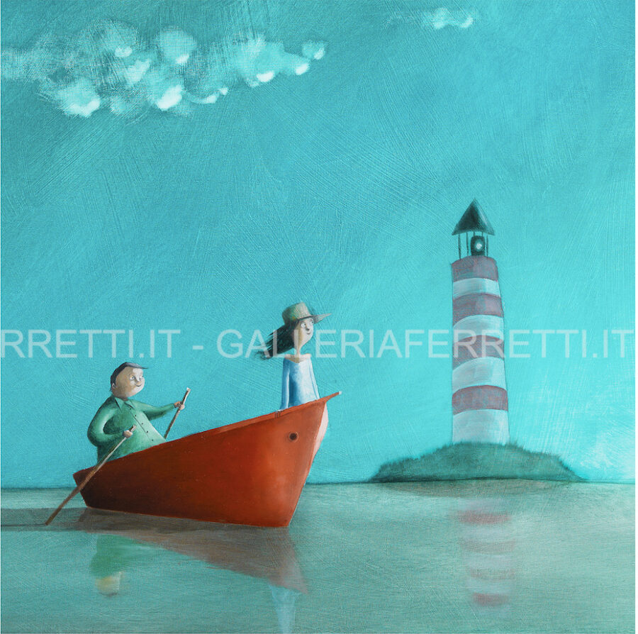 "La poesia del mare "  cm 19x19  CON CORNICE