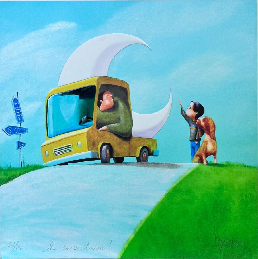 " La mia luna !  "  cm 25x25  -edizione speciale-