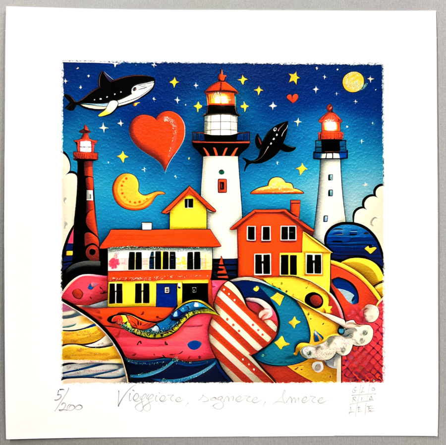 Viaggiare, Sognare, Amare ! - cm 19,5x19,5 con opzione Cornice